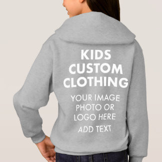 Custom Personalized GIRL'S PULLOVER HOODIE - GREY