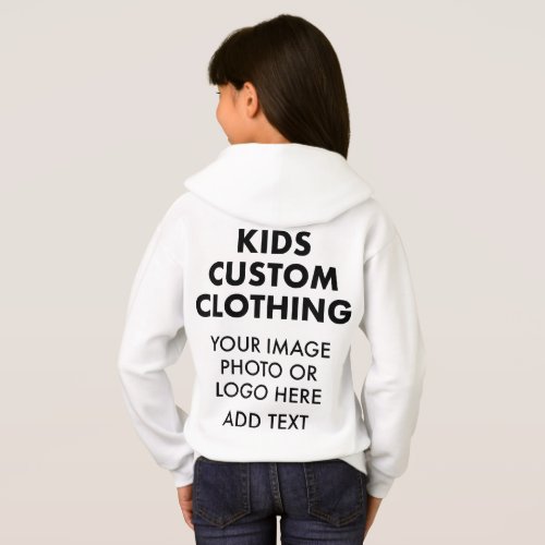 Custom Personalized GIRLS PULLOVER HOODIE _ WHITE