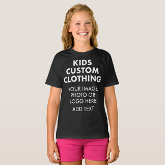 Custom Personalized GIRL'S T-SHIRT - BLACK