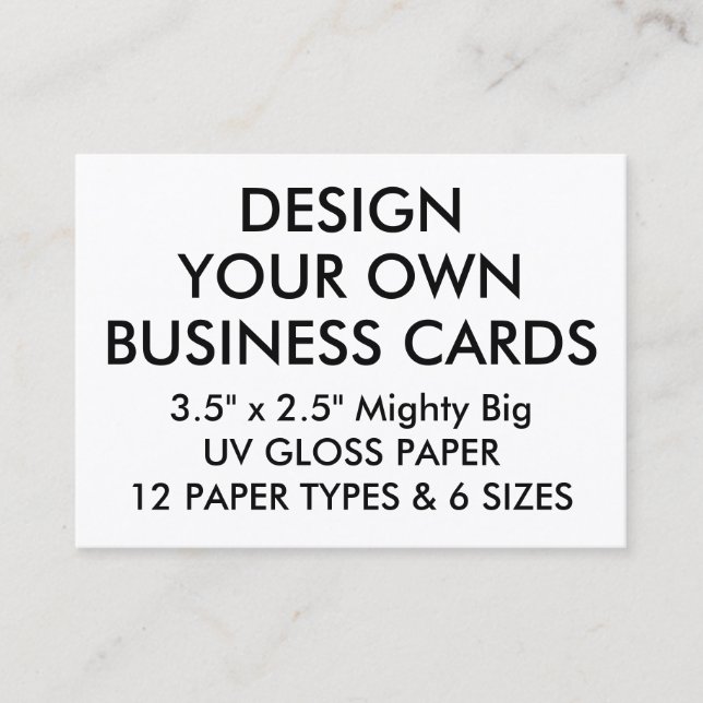 Custom Personalized GLOSS 3.5"x2.5" Business Cards (Front)