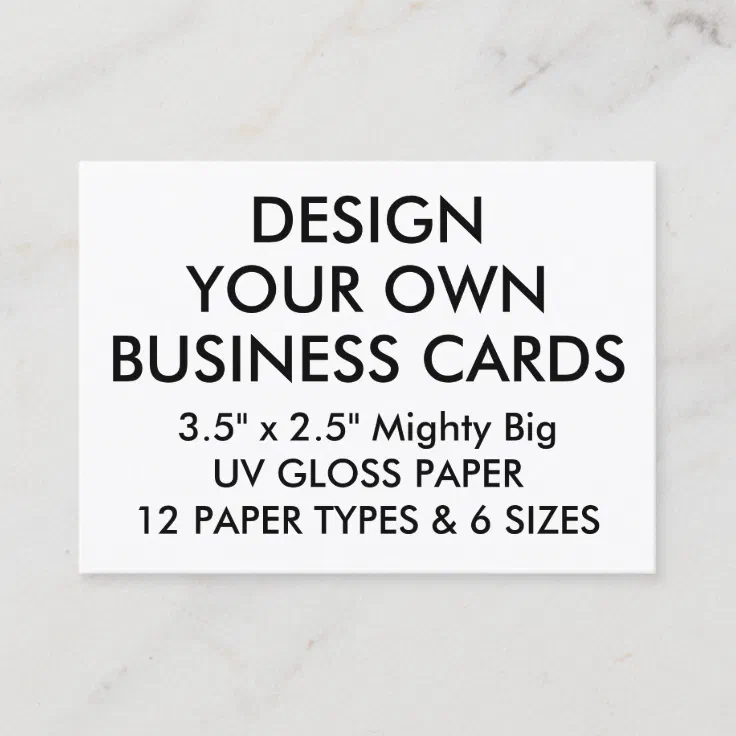 Custom Personalized Gloss 3 5 X2 5 Business Cards Zazzle