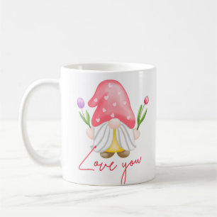 Custom personalized gnome valentine's day coffee mug