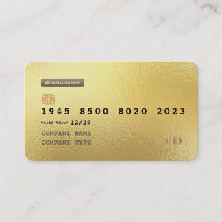 Custom personalized gold credit card Business Card