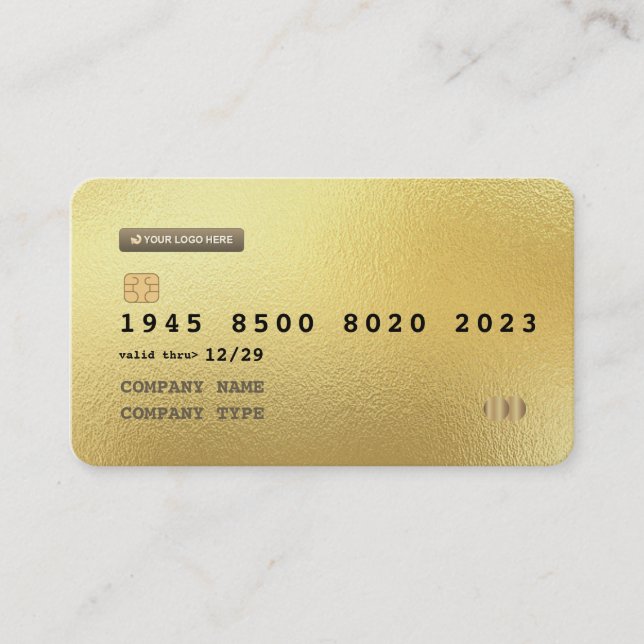 Custom personalized gold credit card Business Card (Front)
