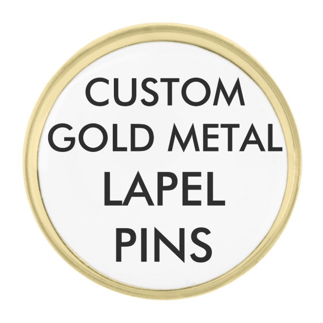 Custom Personalized Gold Plated Round Lapel Pin (Front)