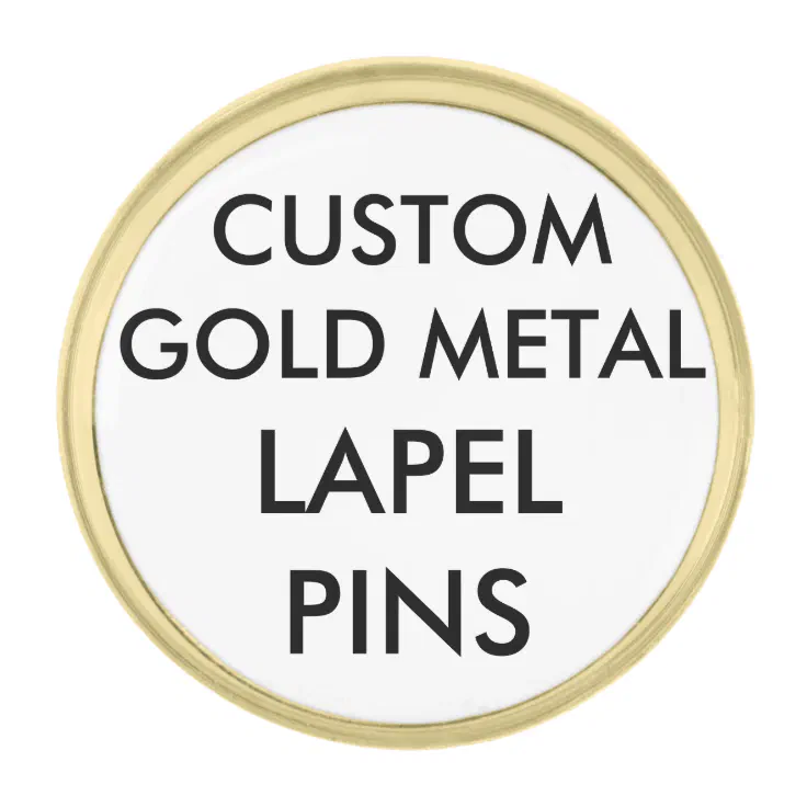 Custom Personalized Gold Plated Round Lapel Pin Zazzle