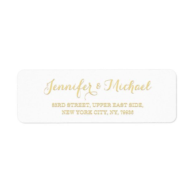 Custom Personalized Golden Wedding Return Address Label