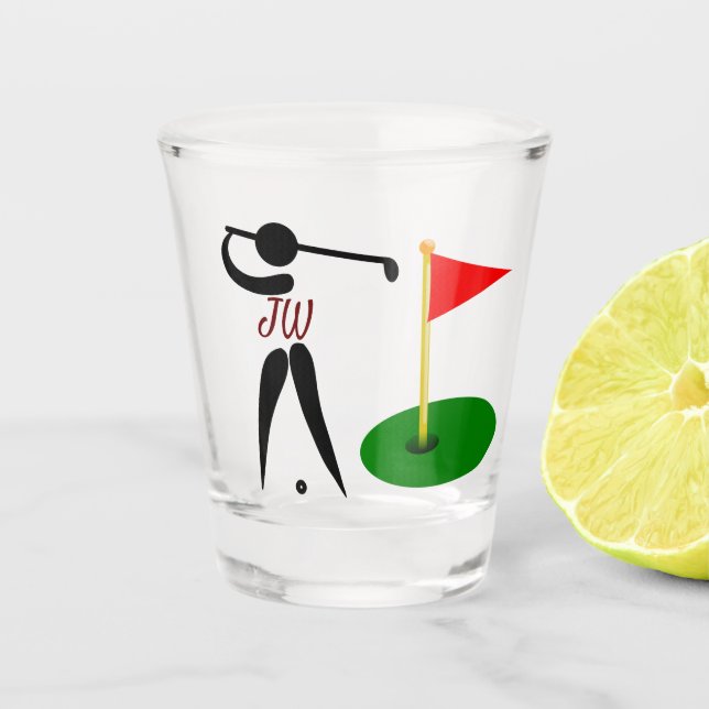 Custom Personalized Golf Themed Shot Glass (Front)