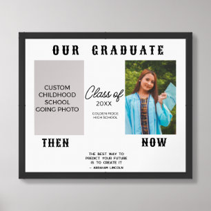 Custom Personalized Graduate Photo, Now Then Photo Framed Art
