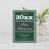 Custom Personalized Graduation Announcements Green (Standing Front)