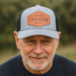 Custom Personalized Grandad Established Date Name Leather Patch Hat<br><div class="desc">Celebrate your Grandad with this custom personalized leather patch hat featuring a name and established date. The clean modern layout and engraved patch create a warm timeless look with durable craftsmanship and everyday comfort. A meaningful keepsake that is gift ready for any occasion.</div>