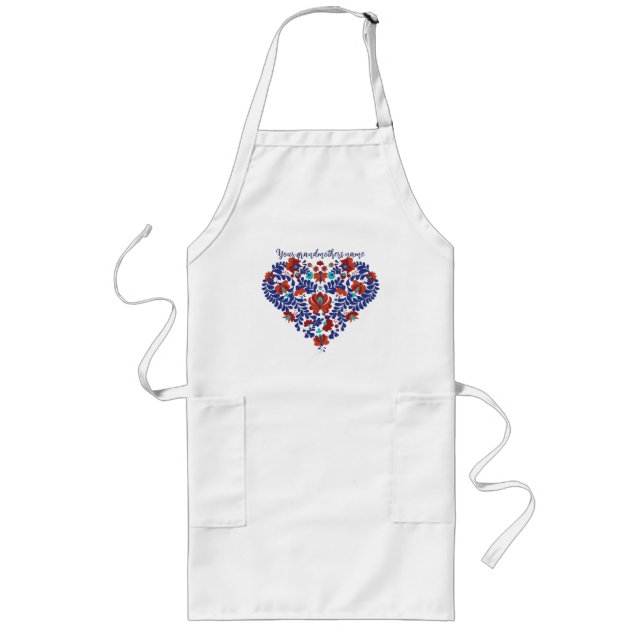 Custom Personalized Grandmother Script  Long Apron (Front)