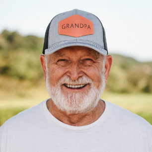 Custom Personalized Grandpa Leather Patch Hat