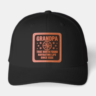 Custom Personalized Grandpa Navigating Since XXXX Leather Patch Hat