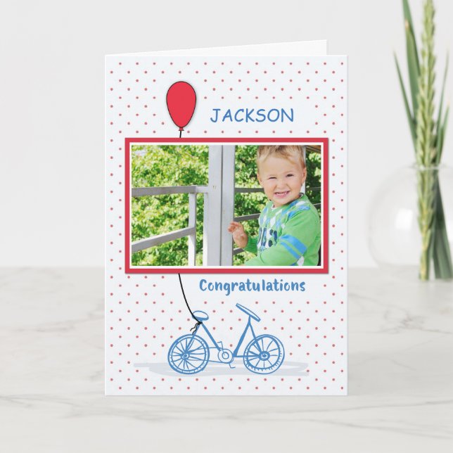 Custom Personalized Grandson and Photo Congratulat Card (Front)