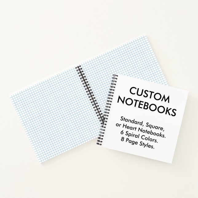 Custom Personalized Graph Square Spiral Notebook (Inside)
