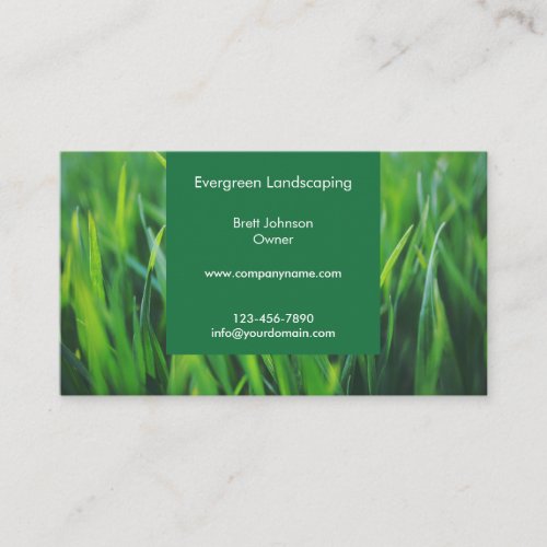 Custom Personalized Grass Business Card