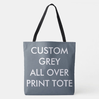 Custom Personalized GREY ALL OVER PRINT TOTE BAG