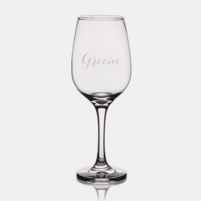Custom Personalized Groom Etched Wine Glass (Glassware)
