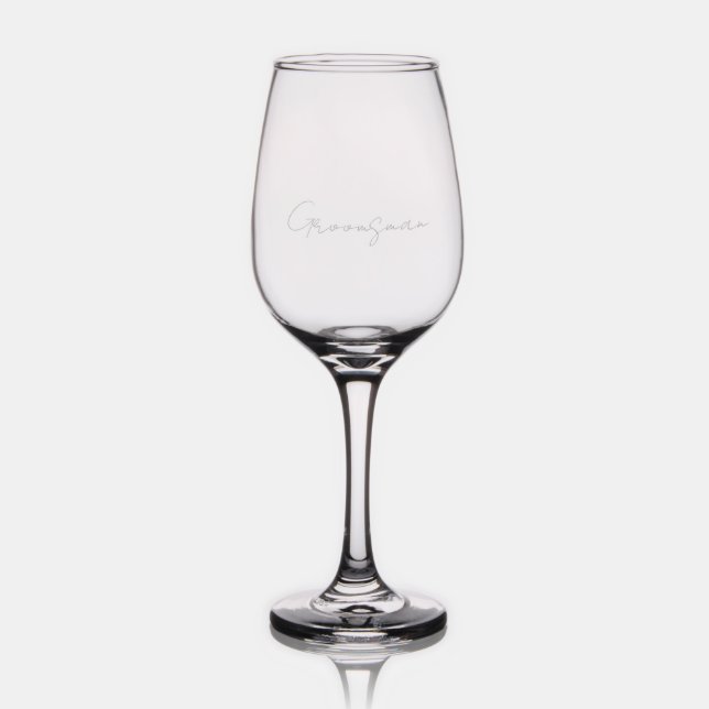 Custom Personalized Groomsman Etched Wine Glass (Glassware)