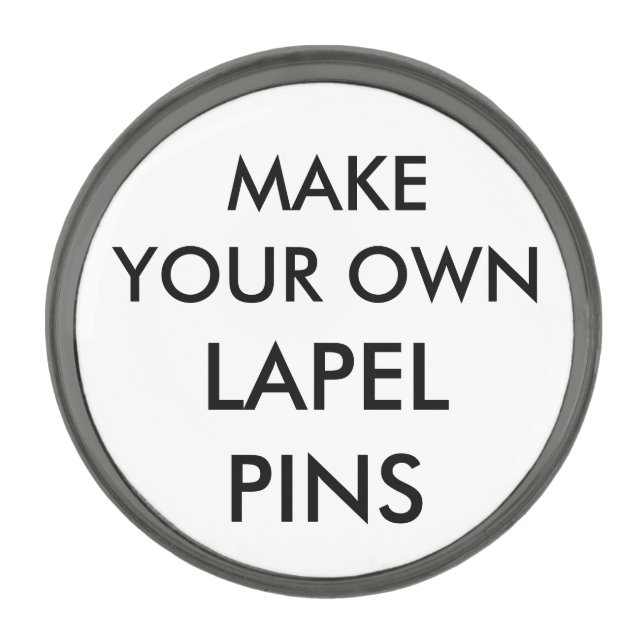Custom Personalized Gunmetal Plate Round Lapel Pin (Front)