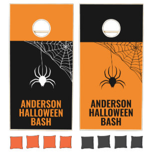 Custom Personalized Halloween Bash Party Bean Bag Cornhole Set