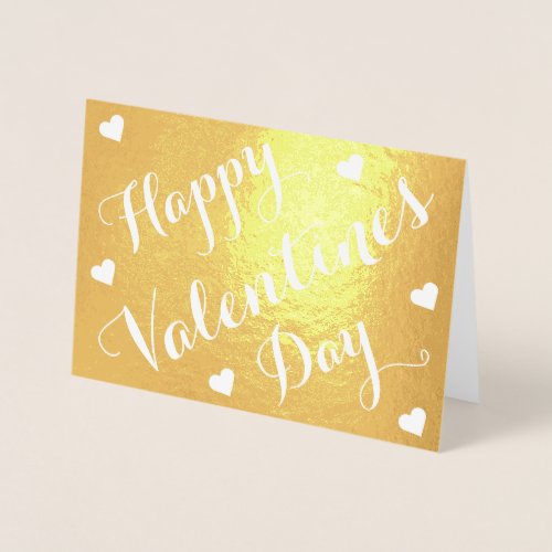 Custom Personalized Happy Valentines Day Faux Gold Foil Card