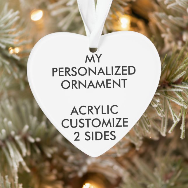 Custom Personalized HEART ACRYLIC PHOTO ORNAMENT (Tree)