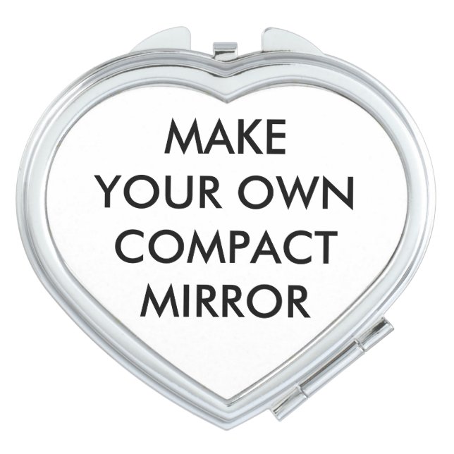 Custom Personalized Heart Shaped Compact Mirror (Front)
