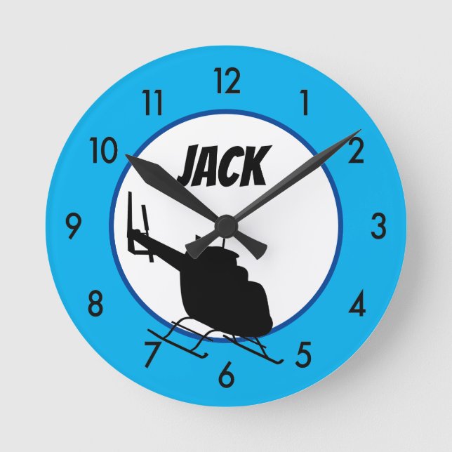 Custom personalized Helicopter Clock (Front)
