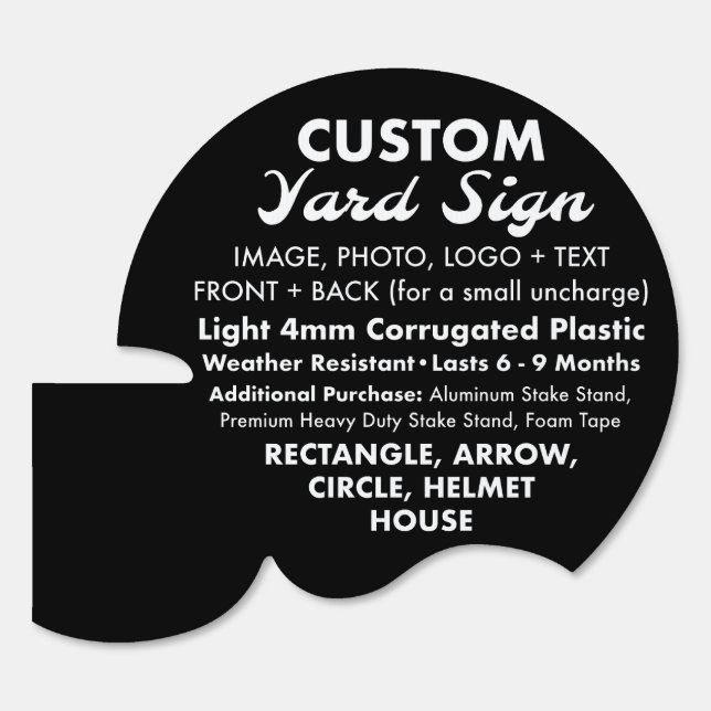Custom Personalized HELMET Yard Sign 24" x 20" (Front)