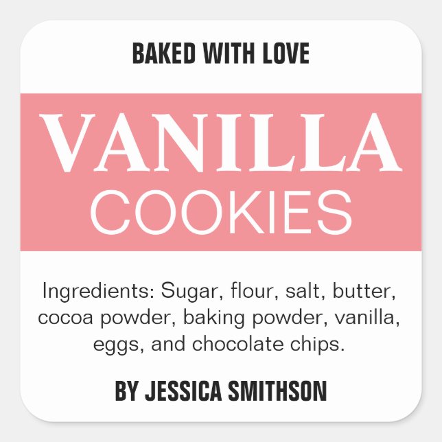 Custom Personalized Homemade label HM001_48sqv1 (Front)