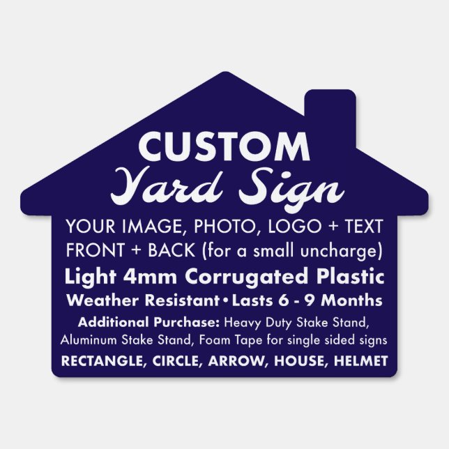 Custom Personalized HOUSE Yard Sign 24" x 18" (Front)