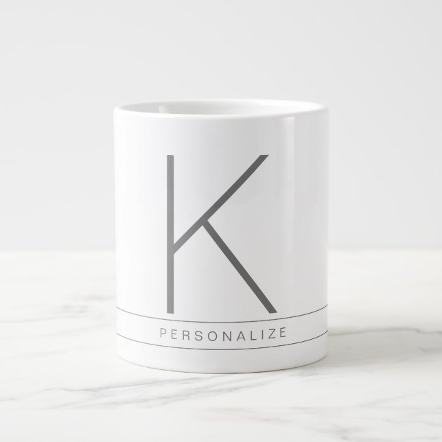 Custom Personalized Initial Big Huge Giant Giant Coffee Mug (Front)