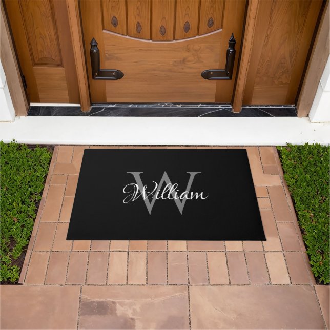 Custom Personalized Initial Script Monogram Doormat (Outdoor)
