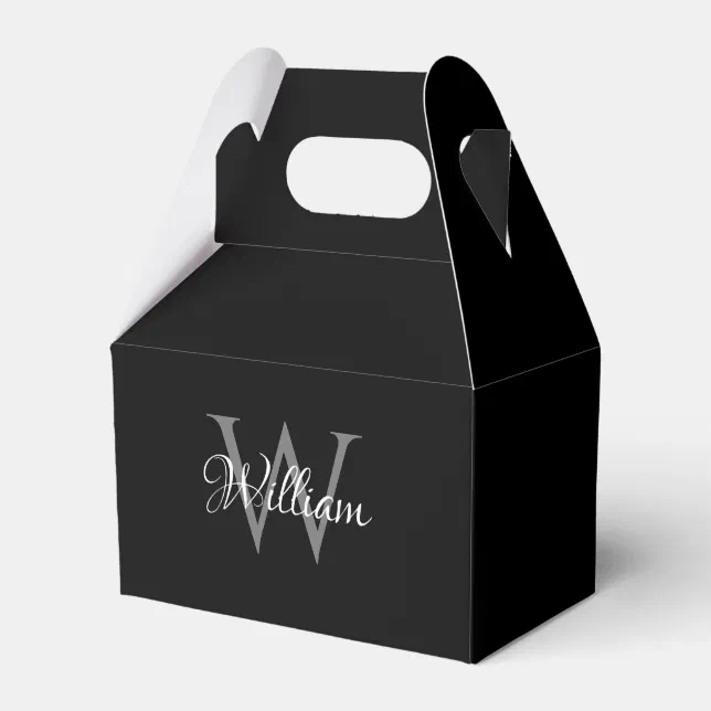Script Box Art Custom Personalized Initial Script Monogram Favor Boxes | Zazzle