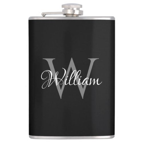 Custom Personalized Initial Script Monogram Flask