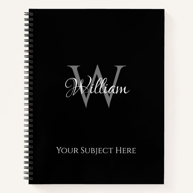 Custom Personalized Initial Script Monogram Notebook (Front)