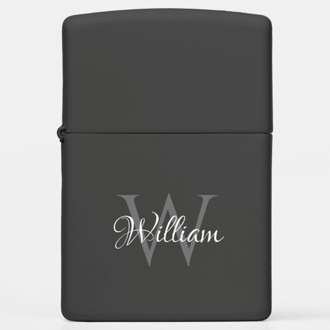 Custom Personalized Initial Script Monogram Zippo Lighter (Front)