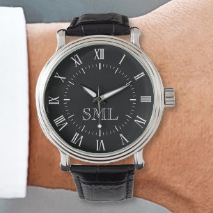 Custom Personalized Initials Roman Number Watch