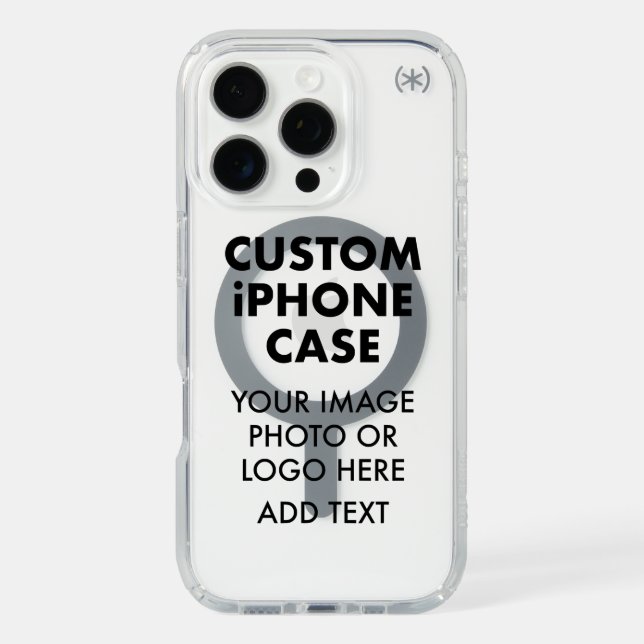 Custom Personalized iPHONE 16 PRO MagSafe CLEAR Speck iPhone Case (Front)