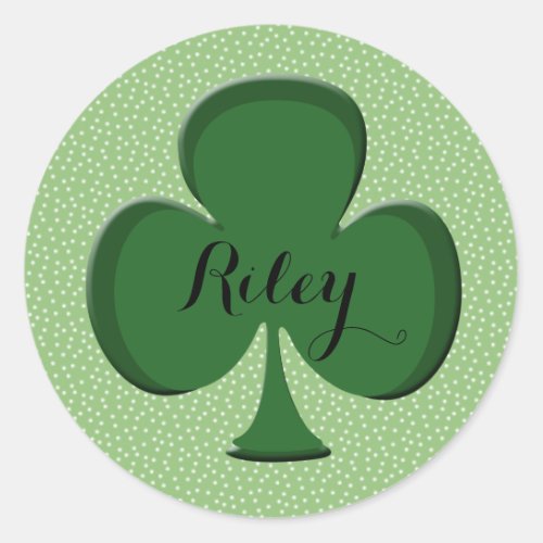 Custom Personalized Irish Shamrock Name Stickers 