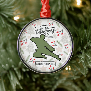 Custom Personalized Karate Martial Arts Christmas Metal Ornament