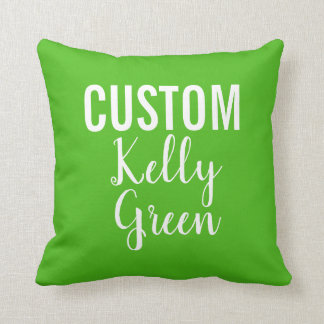 Custom Personalized KELLY GREEN Throw Pillow