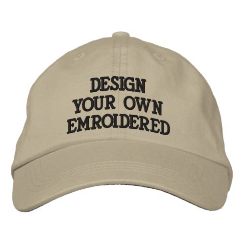 Custom Personalized Khaki Embroidered Baseball Cap