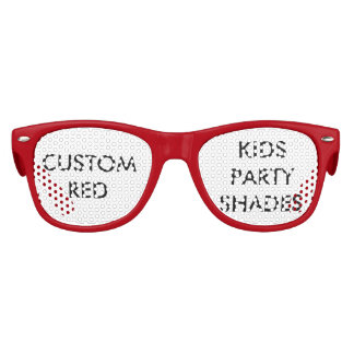 Custom Personalized Kids Red Retro Party Shades