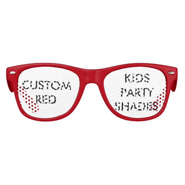 Custom Personalized Kids Red Retro Party Shades (Front)