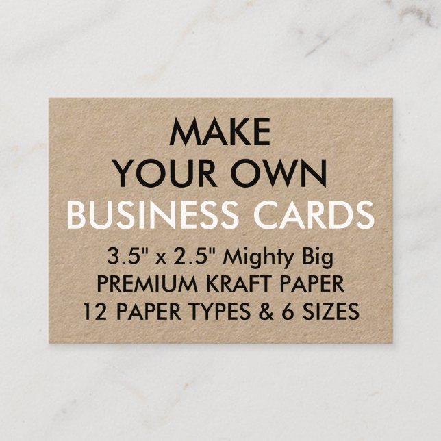 Custom Personalized KRAFT 3.5"x2.5" Business Cards (Front)