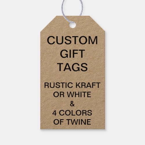 Custom Personalized Kraft Gift Tags Blank Template