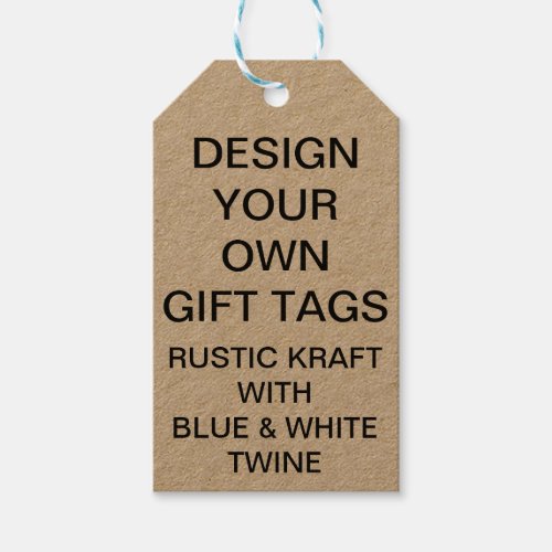 Custom Personalized Kraft Gift Tags  Blue Twine